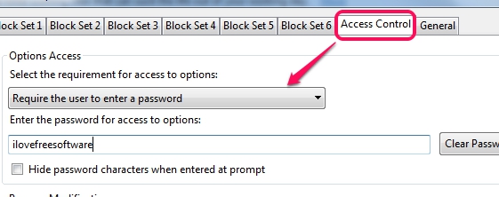 LeechBlock- set password protection to prevent access Options