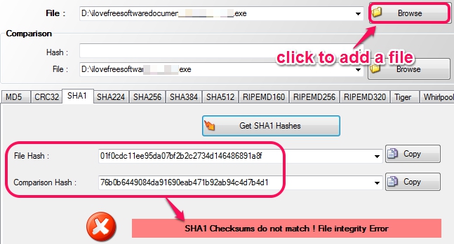 MD5 Hash Check- add files to check integrity