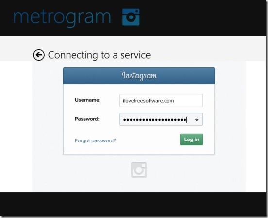 MetroGram - connecting to Instagram