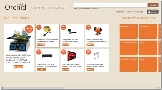 Orchid-amazon price tracking website-home page