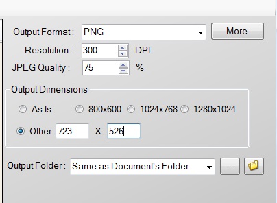 PDF To JPG Expert- set output settings