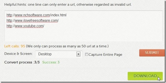 Page2images-batch url to image converter-convert url