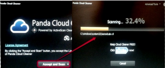 Panda Cloud Cleaner rescue USB drive- virus removal tool