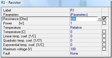 TINA-TI - Component Properties