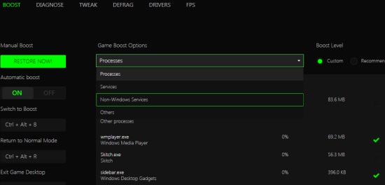 Razer Game Booster- BOOST tool