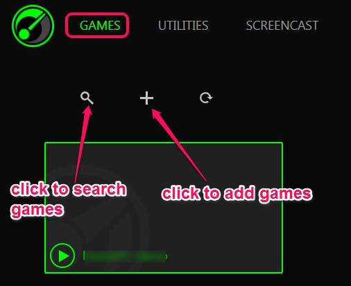 Razer Game Booster- GAMES option