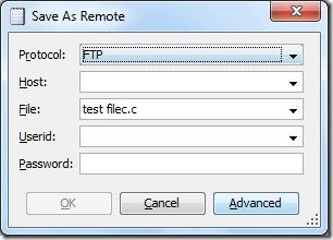 RText - Save As Remote Option