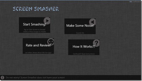Screen Smasher- main menu