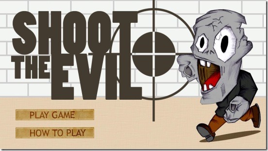 Shoot The Evil - main screen