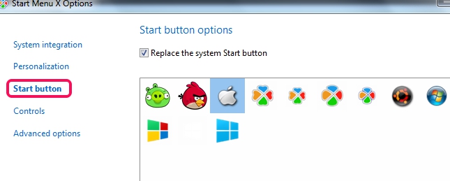 Start Menu X- change start button