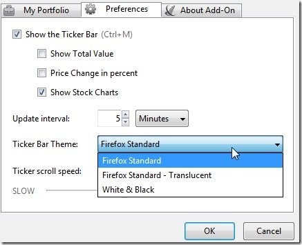 Stock Monitor Quotes-personal stock monitor-preferences menu