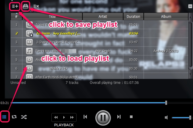 SysPlayer- save and load playlist
