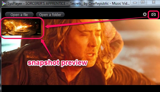 SysPlayer- take snapshots of playing video