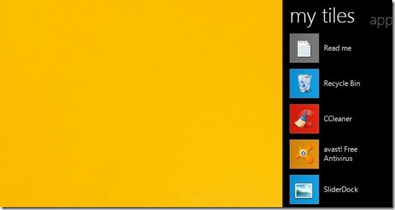 Tiles- arrange desktop icons-tiles bar