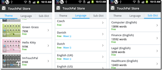 TouchPal store