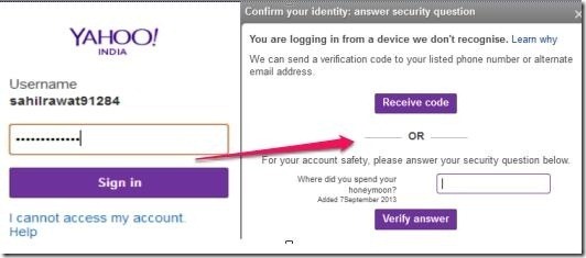 Two Step Authentication in Yahoo! Mail