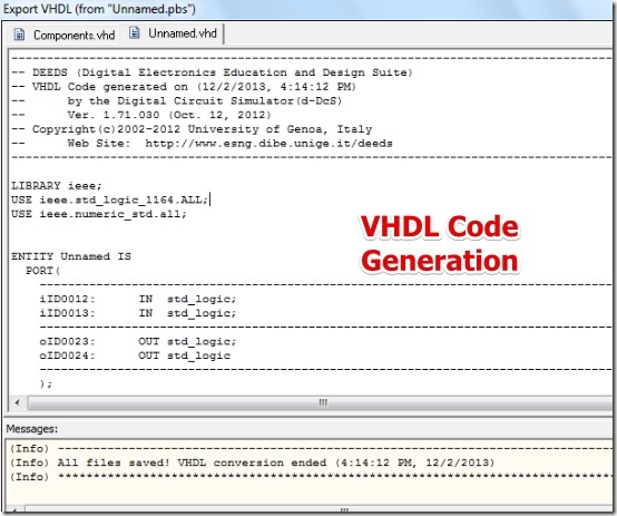 Deeds  - VHDL code