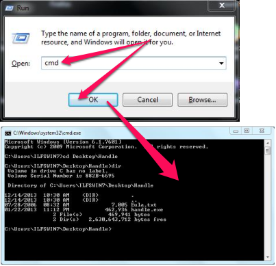 View Windows File Handles - Handle - Opening Command Prompt