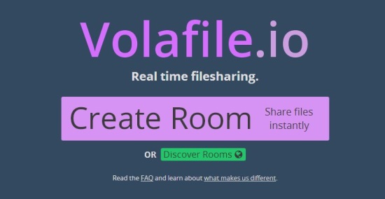 Volafile.io - Homescreen