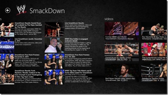 WWE - SMACKDOWN Live section