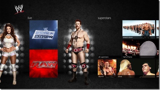 WWE - main screen