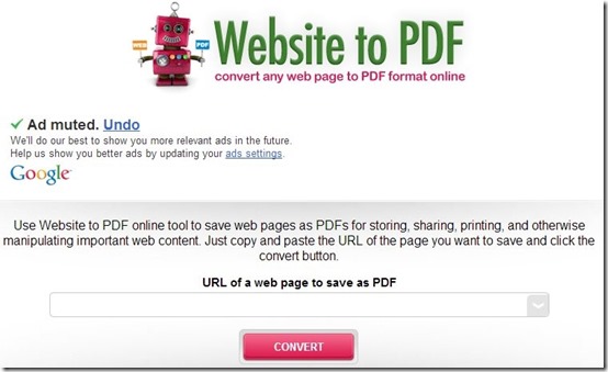 Website To PDF-website to pdf-home page