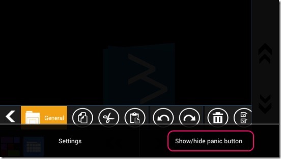 Windows 8 Controller - show hide panic button 