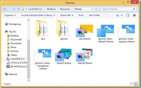 Windows 8 Customization - pasting themes in resources folder