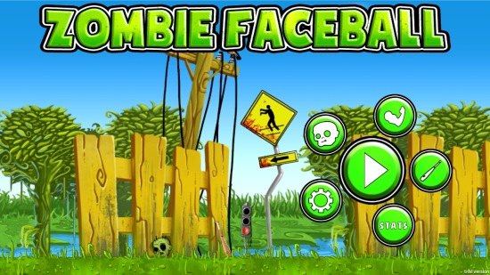 Zombie Faceball- Main home screen