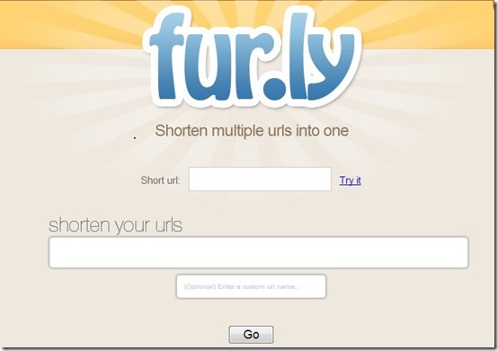 fur.ly-url shortener-home page