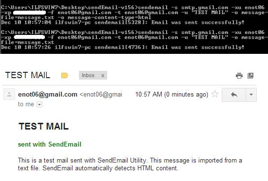 Free Command Line Email Utility - SendEmail - Importing message from a file