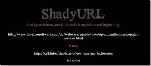 shadyurl short url