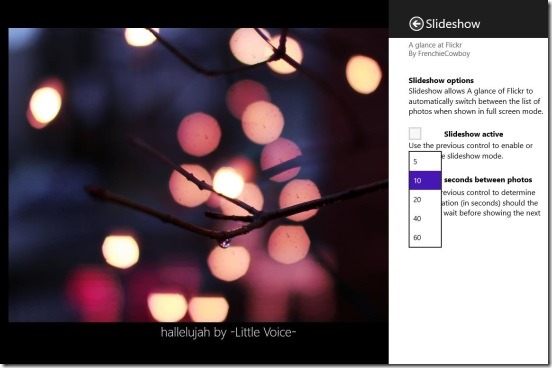A glance at Flickr - slideshow settings