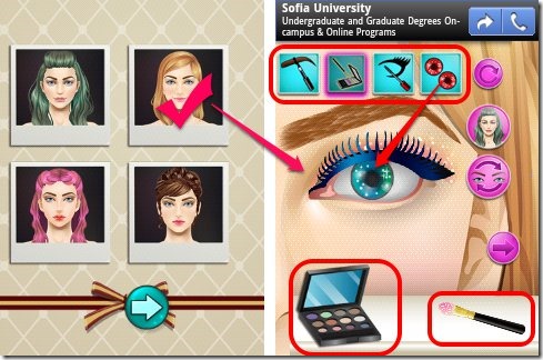 Android makeup game for girls