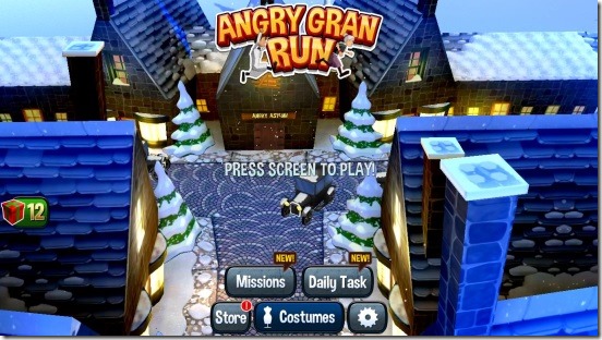 Angry Gran Run - main screen