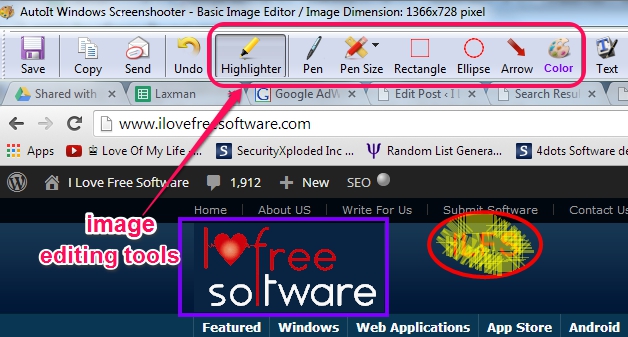 AutoIt Windows Screenshooter- image editing tools
