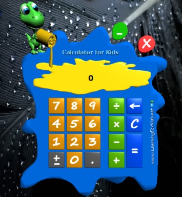 Calculator for Kids- interface