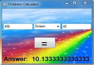 Childrens Calculator-kids calculator-interface