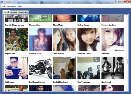 Facebook Albums Downloader- interface