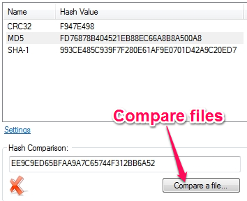 File Checksum Tool For Windows - HashTab - Compare Files