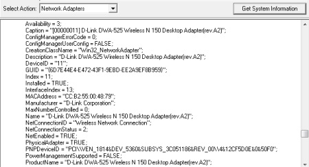Free System Information Utility For Windows - FreeSysInfo - Network Adapters