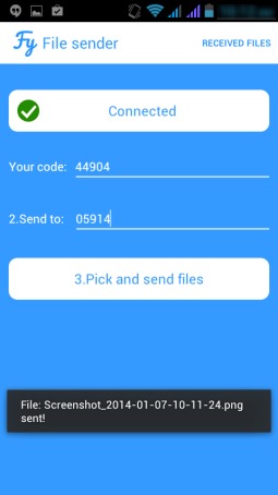 Fylet File Sender- android interface