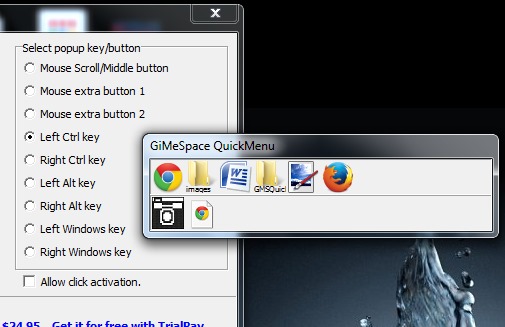 GiMeSpace QuickMenu- application launcher and switcher