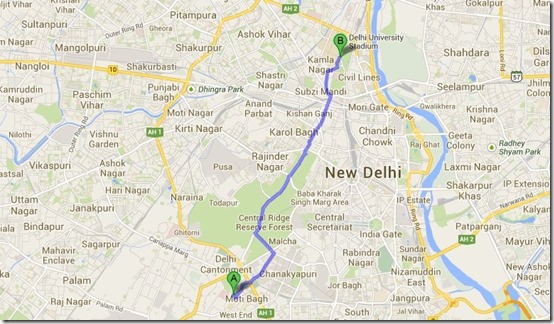 Google Maps-get directions-Map