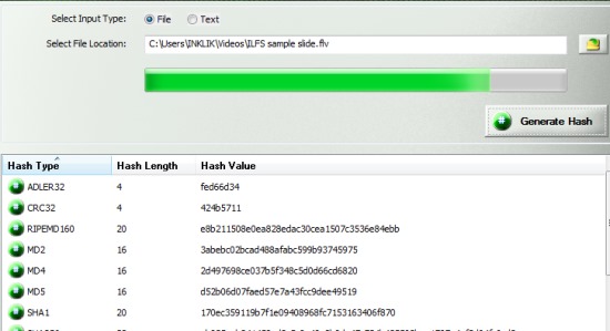 Hash Generator- generate hashes of file