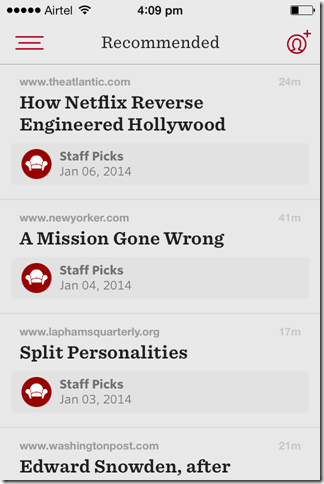 Reader App Interface