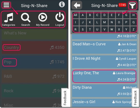 Karaoke app on Android