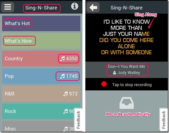 Karaoke app