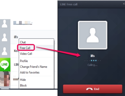 LINE application for PC- make free call