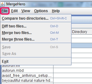 MergeHero- File menu